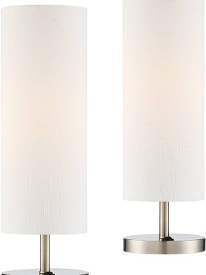 Modern Accent Table Lamps 20" High Set of 2 with USB and AC Power Outlet in Base