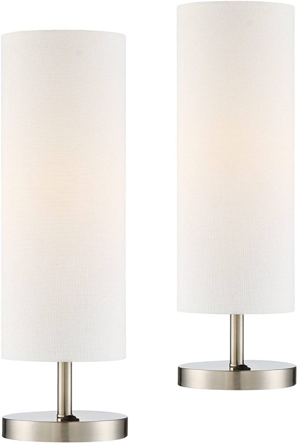 Modern Accent Table Lamps 20" High Set of 2 with USB and AC Power Outlet in Base